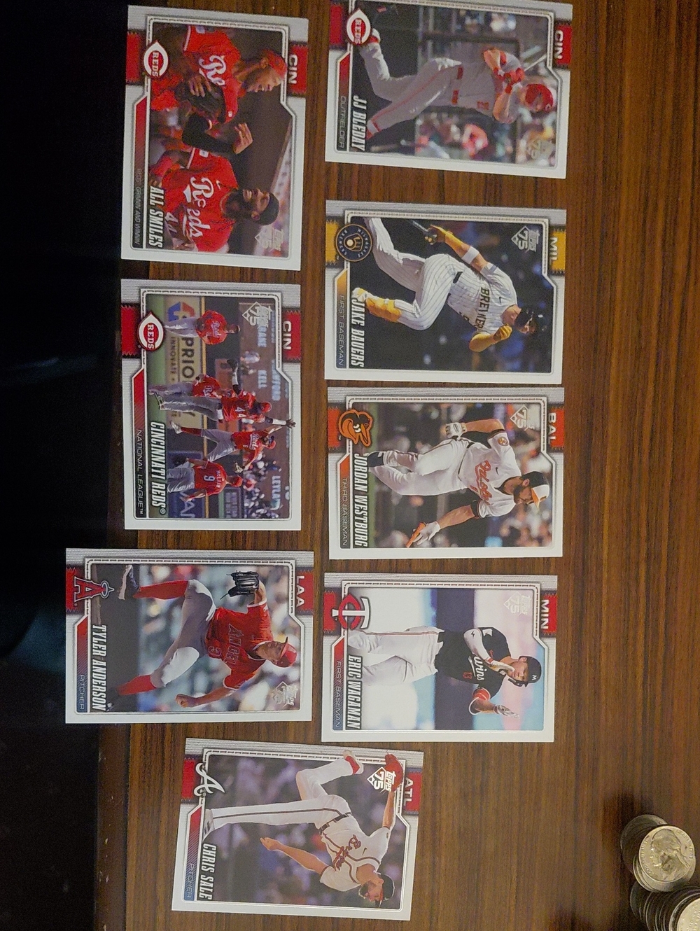 Lot of Baseball Trading Cards - Multiple Teams - Red, White, Orange